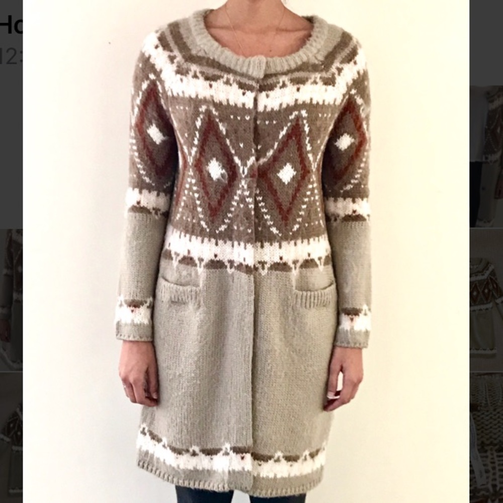 Free People Long Winter Patterned Sweater